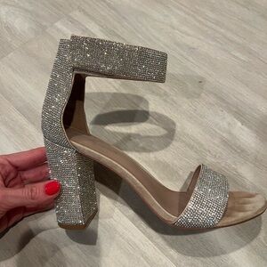 Worn only 3 times . Crystal, sparkles  ! Adjustable Velcro ankle strap